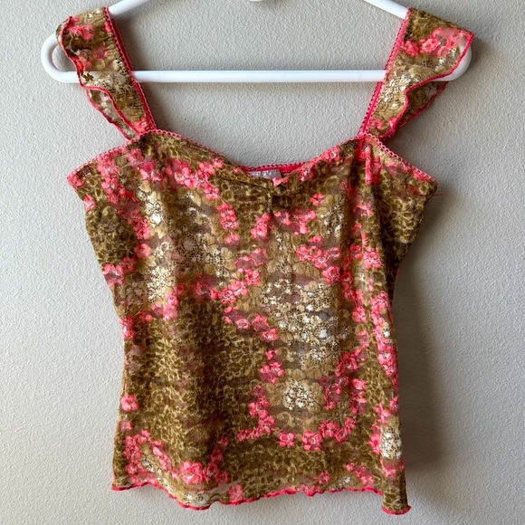 Charlotte Russe Tops - Charlotte Russe vintage y2k leopard print floral top